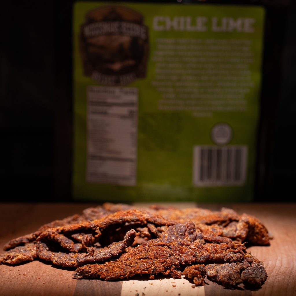 Woodsman's Reserve Chile lime brisket beef jerky.