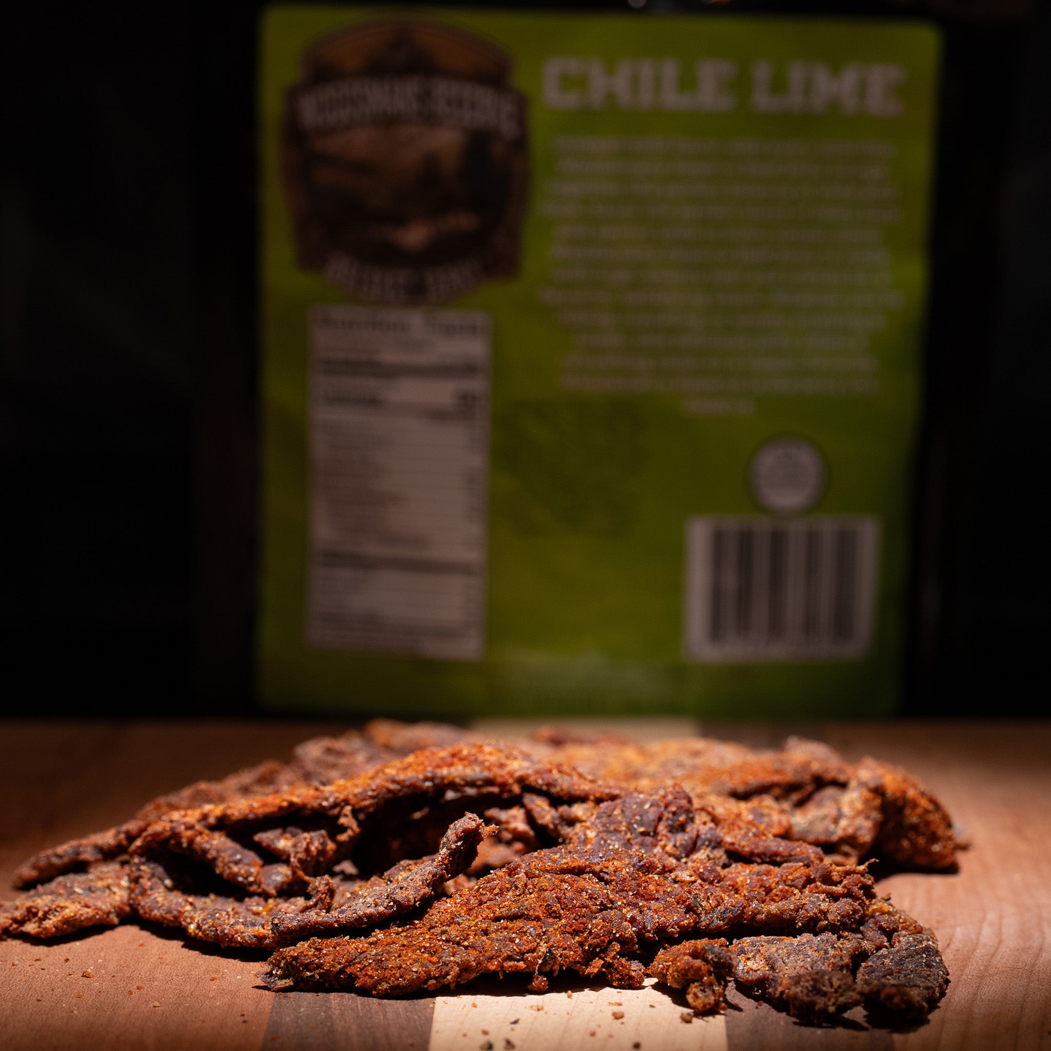 Woodsman's Reserve Chile lime brisket beef jerky.