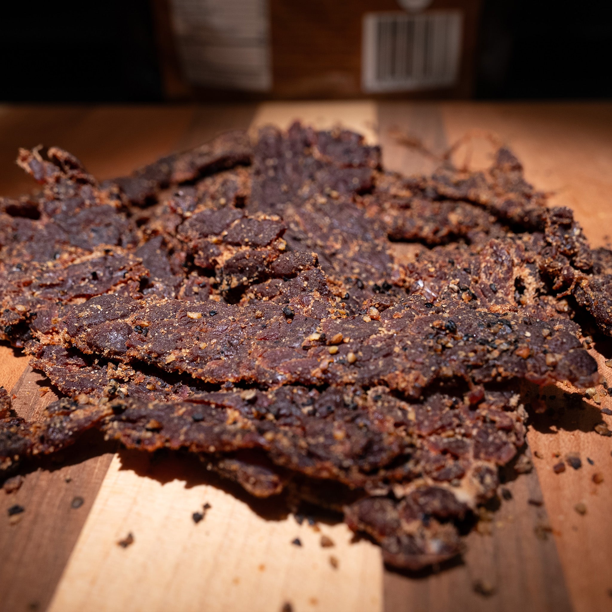 Woodsman's Reserve Original recipe brisket beef jerky.